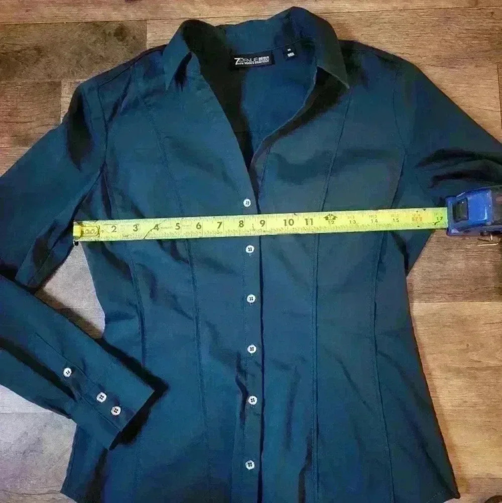7th Avenue Design Studio Teal Longsleeve Buttondown Shirt Size XS - Picture 4 of 8